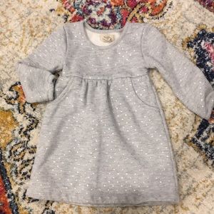 Peek Grey + Silver Star Sweatshirt dress w pockets